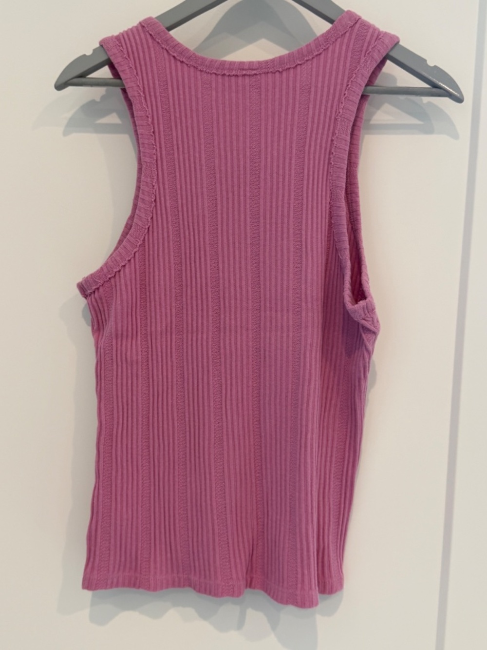 Anthropologie Pink Textured Rib Tank Top Large - Picture 3 of 4